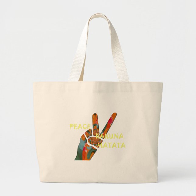 Bolsa Tote Grande Hakuna Matata Paz (Frente)