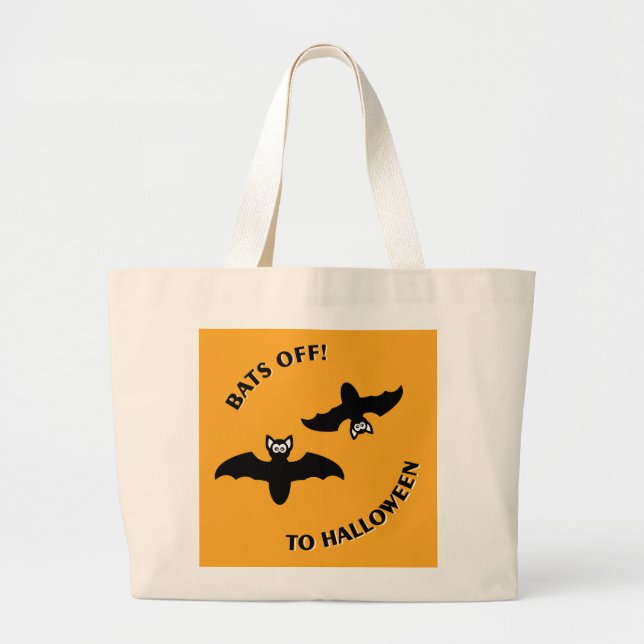 Bolsa Tote Grande Halloween Bats Orange (Frente)