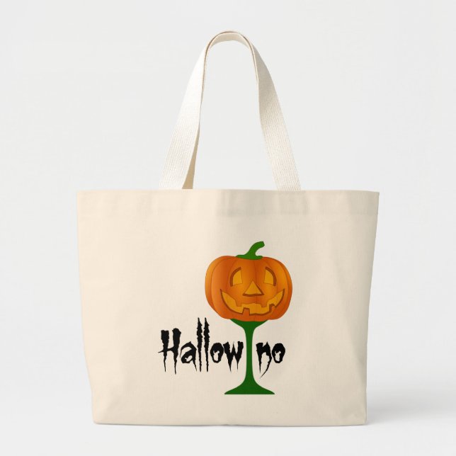 Bolsa Tote Grande Halloween Halloween De Vidro De Pumpkin (Frente)