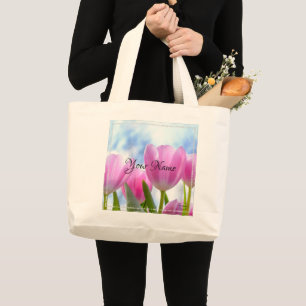 Bolsa Tote Grande HAMbyWG - Tulipas Rosa