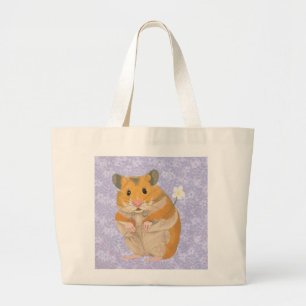 Bolsa Tote Grande Hamster pequeno bonito que guardara uma flor