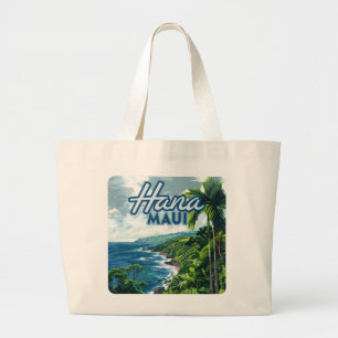 Bolsa Tote Grande Hana Maui Hawaii Road até Hana Beach Coast Retro