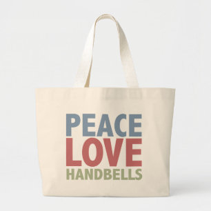 Bolsa Tote Grande Handbells do amor da paz