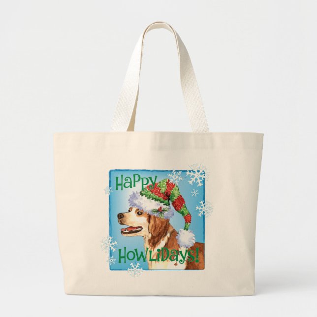 Bolsa Tote Grande Happy Howliday Brittany (Frente)