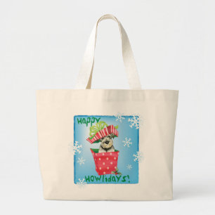 Bolsa Tote Grande Happy Howlidays Standard Schnauzer