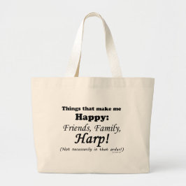Bolsa Tote Grande Harp Me Torna Feliz