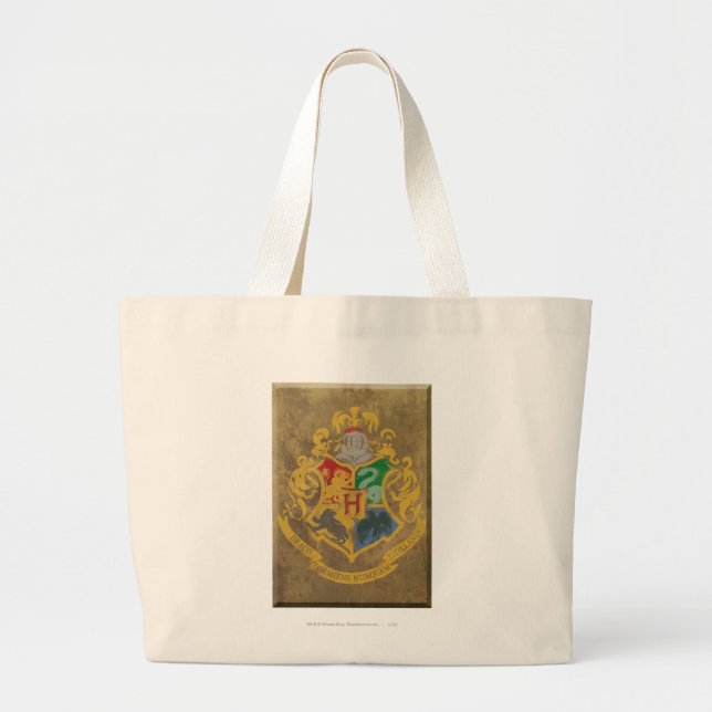 Bolsa Tote Grande Harry Potter | Brasão Rústico de Hogwarts (Frente)