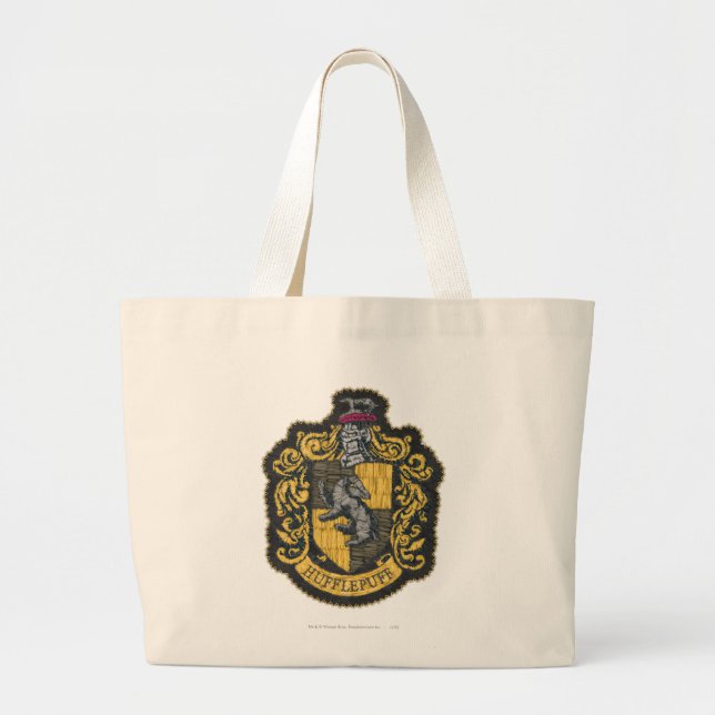 Bolsa Tote Grande Harry Potter | Hufflepuff Crest Patch (Frente)