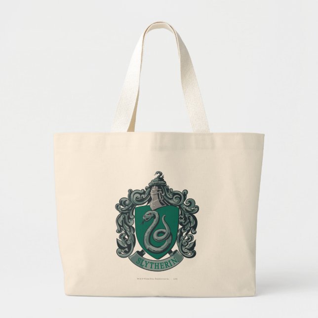 Bolsa Tote Grande Harry Potter | Slytherin Crest Green (Frente)