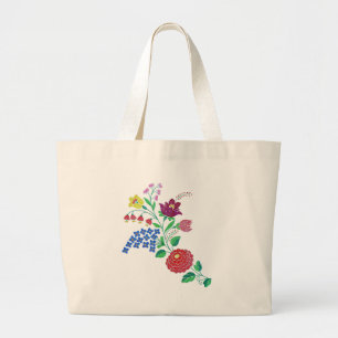 Bolsa Tote Grande Haste da flor de Kalocsai