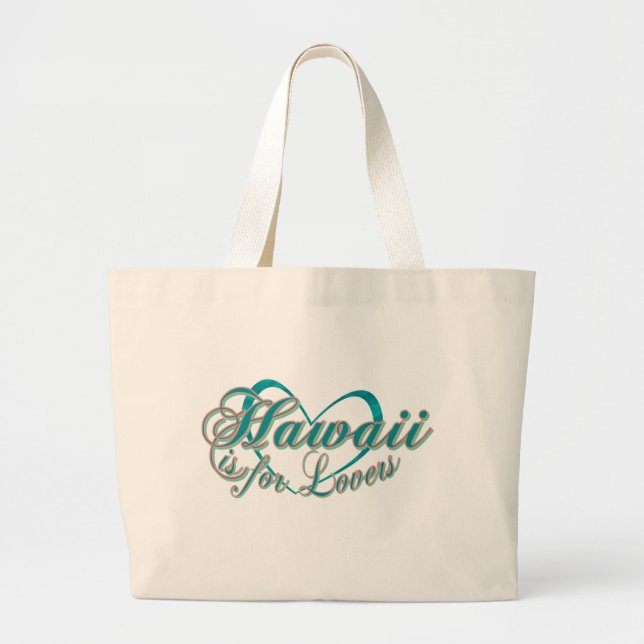 Bolsa Tote Grande Havaí é para amantes (Frente)