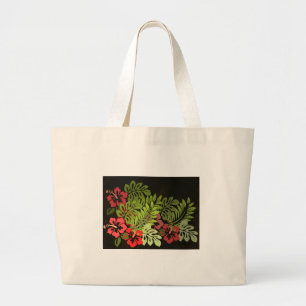 Bolsa Tote Grande Hawaii Aloha Flower Art Impressão