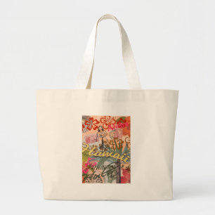 Bolsa Tote Grande Hawaii Vintage Colorful Tropical