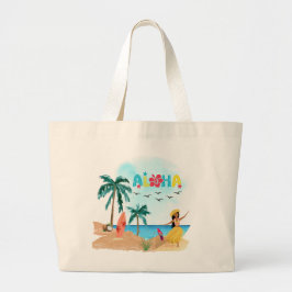 Bolsa Tote Grande Hawaiian Aloha Vibes Tote Bag