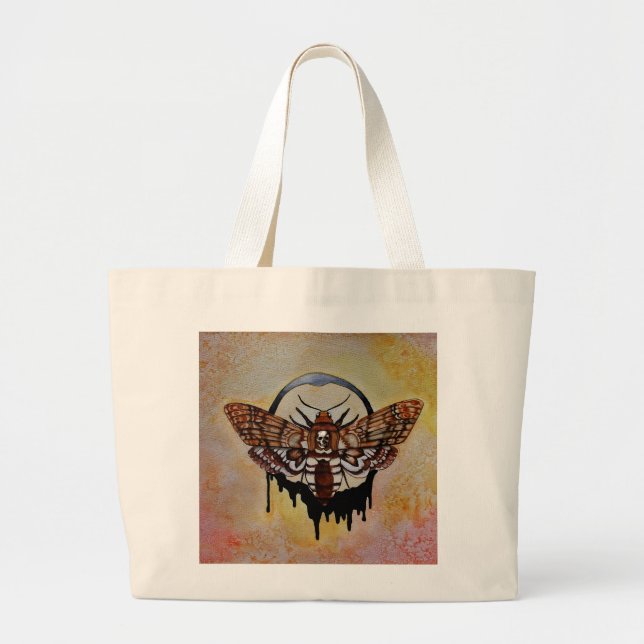 Bolsa Tote Grande Hawk Moth, Chefe da Morte (Frente)