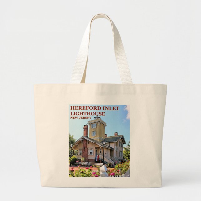 Bolsa Tote Grande Hereford Inlet Lighthouse, New Jersey Tote Bag (Frente)