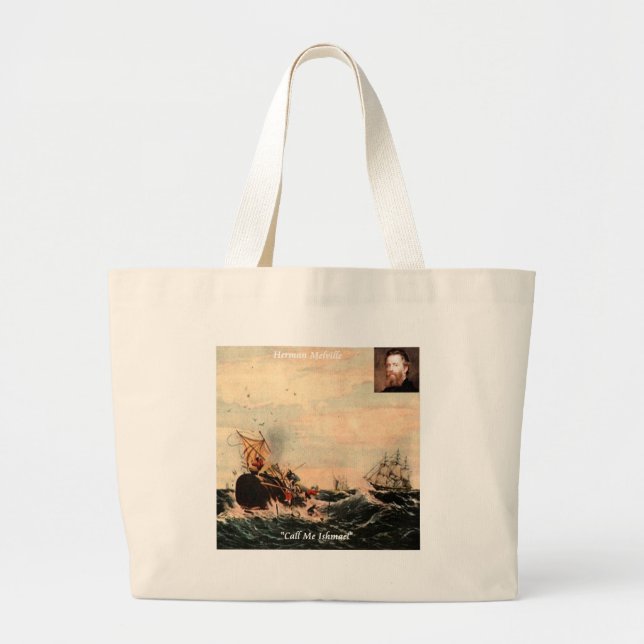 Bolsa Tote Grande Herman Melville Me Chame De Cota Ishmael (Frente)
