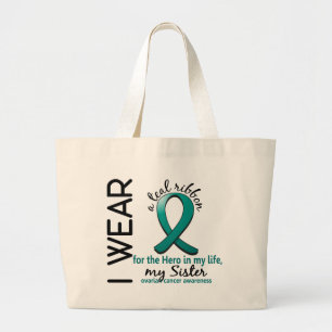 Bolsa Tote Grande Herói do câncer de ovário em minha irmã 4 da v