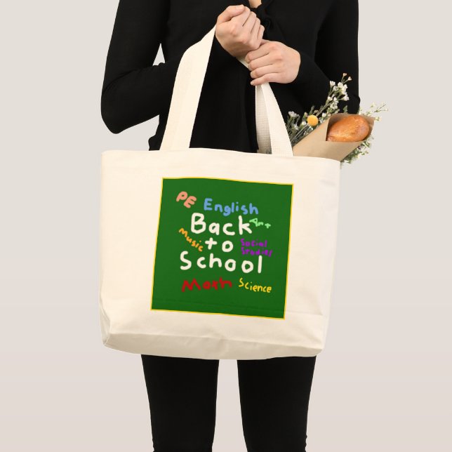 Bolsa Tote Grande HI54EDU De Volta À Escola (Frente (produto))