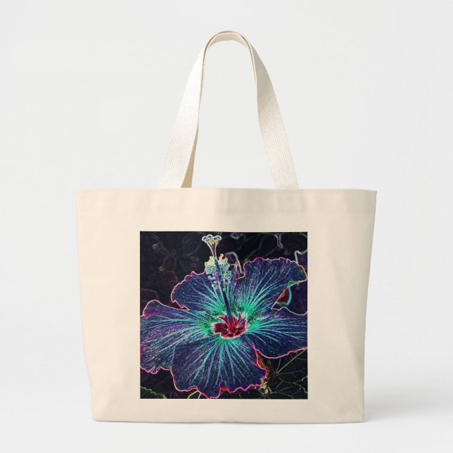 Bolsa Tote Grande Hibiscus escuro (Frente)