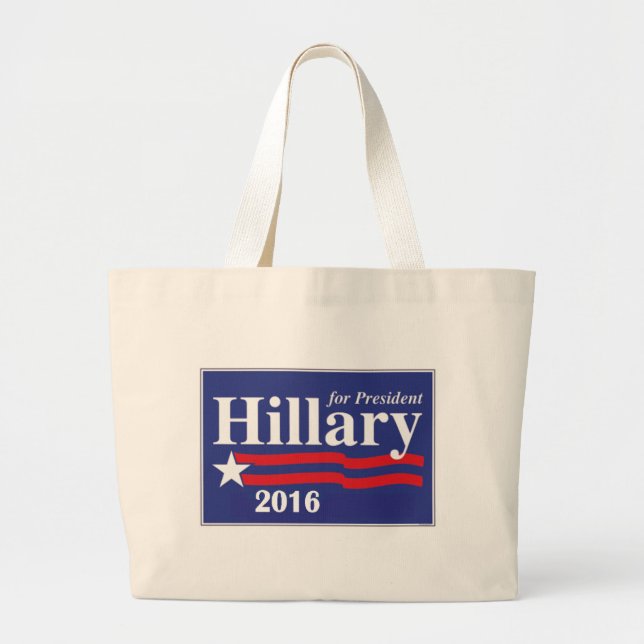 Bolsa Tote Grande Hillary Clinton para o presidente 2016 (Frente)