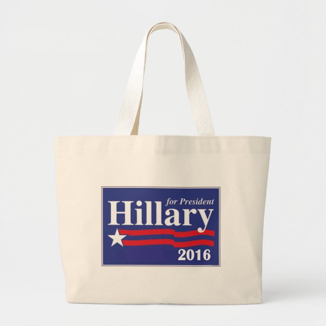 Bolsa Tote Grande Hillary Clinton para o presidente 2016 (Frente)