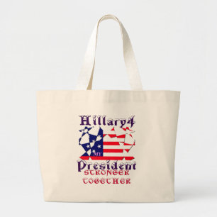 Bolsa Tote Grande Hillary for USA Presidente Somos Mais Fortes
