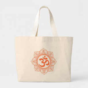 BOLSA TOTE GRANDE HINDU - SÍMBOLOS OM DE BUDDHA, OHM