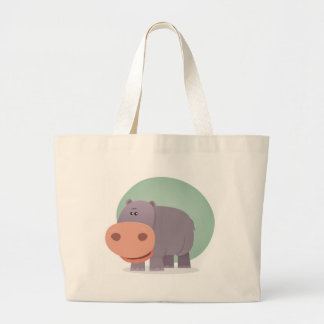 Bolsa Tote Grande Hipopótamo dos desenhos animados