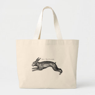 Bolsa Tote Grande História Natural Antiquada Arte A Lebre