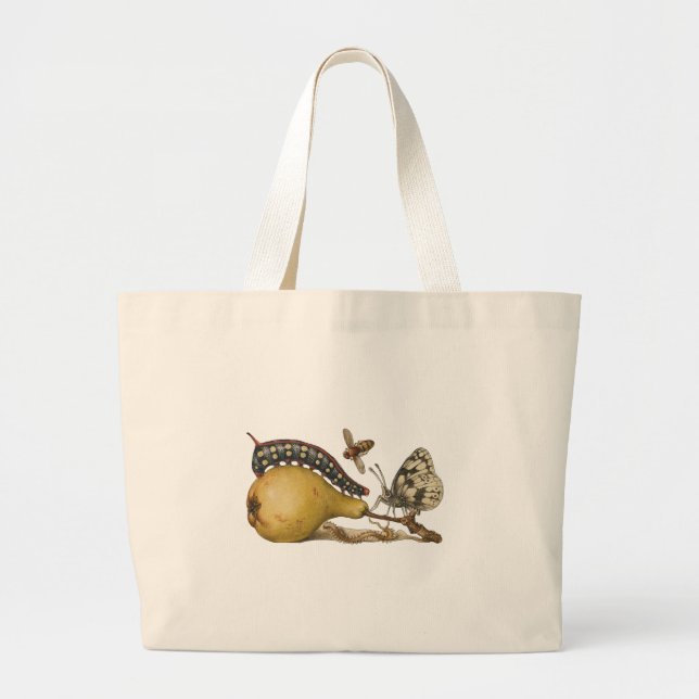 Bolsa Tote Grande Hoefnagel Pérola Vintage & Insectos 1500s Renascim (Frente)