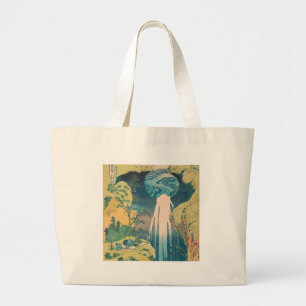 Bolsa Tote Grande Hokusai Amida cai na cachoeira do Japão