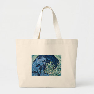 Bolsa Tote Grande Hokusai Feminine Wave Japão Vintage Ocean