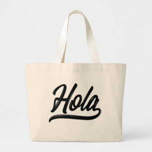 Bolsa Tote Grande Hola Script (Preto)