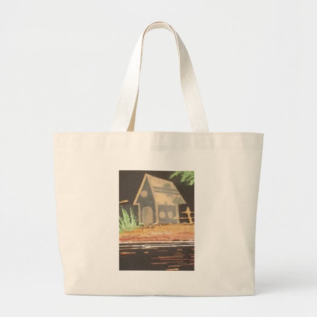 Bolsa Tote Grande Home Sweet Home Art Impressão (Frente)