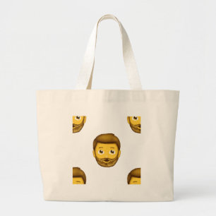 Bolsa Tote Grande homem barbudo emoji