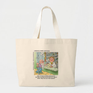 Bolsa Tote Grande Homem Velho & A Farmácia Presentes de Desenhos Eng