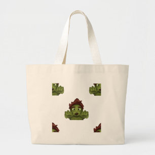 Bolsa Tote Grande homem zombie emoji