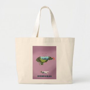Bolsa Tote Grande Honduras ilustrou o poster de viagens do mapa