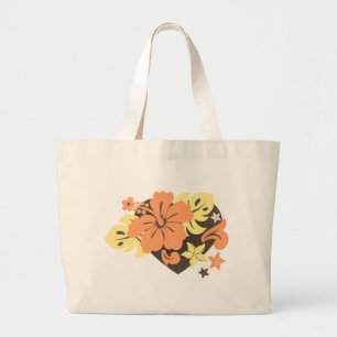 Bolsa Tote Grande Honolua Hibiscus Bolsas de praia tropicais