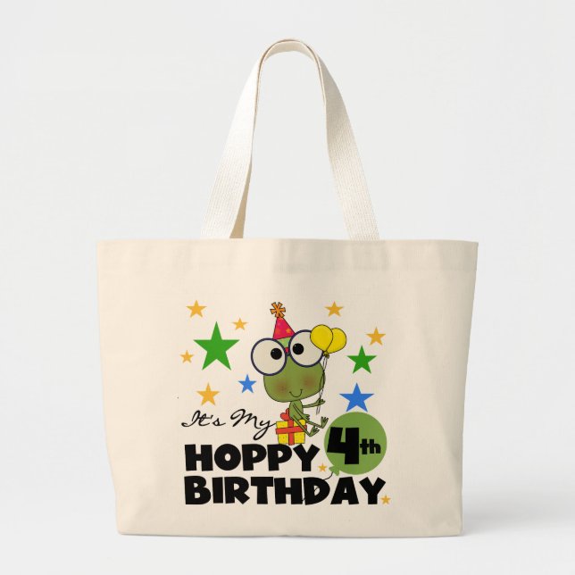 Bolsa Tote Grande Hoppy Sapo 4.º t-shirts e presentes (Frente)