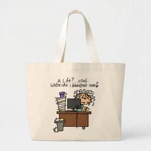 Bolsa Tote Grande Humor da vida da transferência