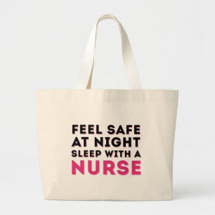 Bolsa Tote Grande Humor de Enfermeira Negra Rosa