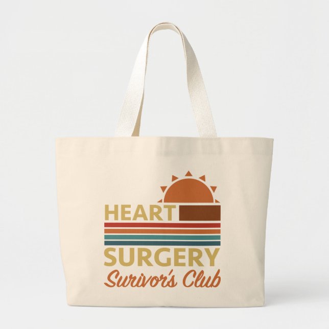 Bolsa Tote Grande Humor de Recuperação de Cirurgia Cardíaca (Frente)