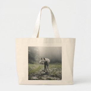 Bolsa Tote Grande Husky Siberiano Branco