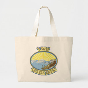Bolsa Tote Grande I Dig Crater Lake Illustrated Viagem Motto