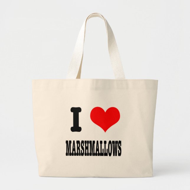 Bolsa Tote Grande I HEART (AMOR) marshmallows (Frente)