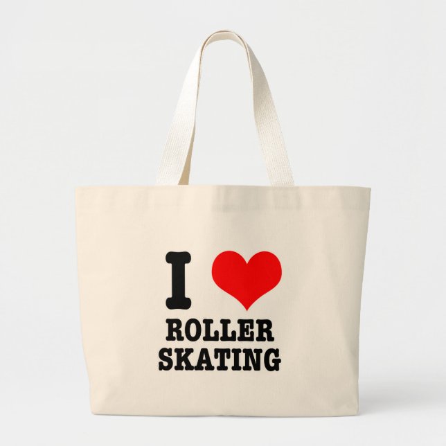 BOLSA TOTE GRANDE I HEART (AMOR) ROLLER SKATING (Frente)