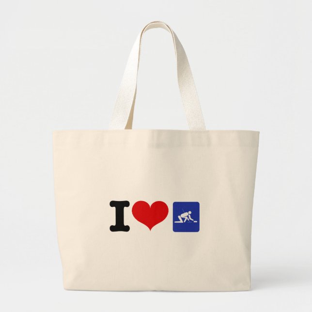 Bolsa Tote Grande I Heart Curling (Frente)
