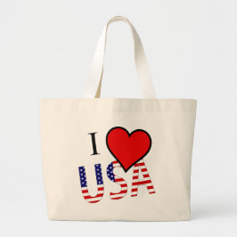 Bolsa Tote Grande I Heart USA overlay jtcnt